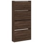 Shoe cabinet with 4 folding drawers oak brown 80x21x163.5 cm by , Shoe racks and shoe organizers - Ref: Foro24-3214370, Price...