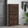 Schuhschrank mit 4 klappbaren Schubladen Eiche braun 80x21x163,5 cm von , Schuhregale und Schuhorganisatoren - Ref: Foro24-32...