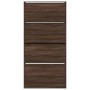 Shoe cabinet with 4 folding drawers oak brown 80x21x163.5 cm by , Shoe racks and shoe organizers - Ref: Foro24-3214370, Price...