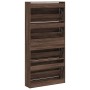 Shoe cabinet with 4 folding drawers oak brown 80x21x163.5 cm by , Shoe racks and shoe organizers - Ref: Foro24-3214370, Price...