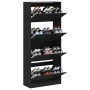 Mueble zapatero con 4 cajones abatibles negro 80x34x187,5 cm de , Zapateros y organizadores de calzado - Ref: Foro24-3214379,...