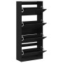 Mueble zapatero con 4 cajones abatibles negro 80x34x187,5 cm de , Zapateros y organizadores de calzado - Ref: Foro24-3214379,...