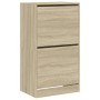 Mueble zapatero 2 cajones abatibles roble Sonoma 60x42x108 cm de , Zapateros y organizadores de calzado - Ref: Foro24-3214387...