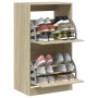 Schuhschrank mit 2 klappbaren Schubladen aus Sonoma-Eiche 60x42x108 cm von , Schuhregale und Schuhorganisatoren - Ref: Foro24...