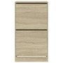 Mueble zapatero 2 cajones abatibles roble Sonoma 60x42x108 cm de , Zapateros y organizadores de calzado - Ref: Foro24-3214387...