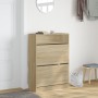 Shoe cabinet with 2 folding Sonoma oak drawers 80x34x116 cm by , Shoe racks and shoe organizers - Ref: Foro24-3214408, Price:...