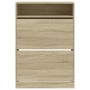 Shoe cabinet with 2 folding Sonoma oak drawers 80x34x116 cm by , Shoe racks and shoe organizers - Ref: Foro24-3214408, Price:...