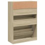 Shoe cabinet with 2 folding Sonoma oak drawers 80x34x116 cm by , Shoe racks and shoe organizers - Ref: Foro24-3214408, Price:...