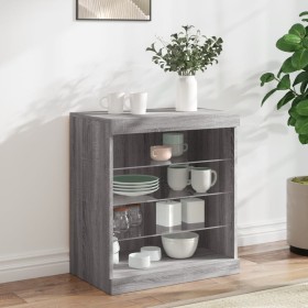 Sideboard with LED lights Sonoma gray 60.5x37x67 cm by , Sideboards - Ref: Foro24-836698, Price: 70,99 €, Discount: %