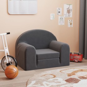 Anthrazitgraues Kinderschlafsofa aus weichem Plüsch von , Baby- und Kleinkindmöbel - Ref: Foro24-357018, Preis: 37,99 €, Raba...