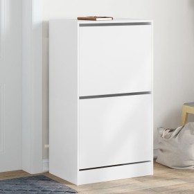 Shoe cabinet with 2 folding drawers white 60x42x108 cm by , Shoe racks and shoe organizers - Ref: Foro24-3214385, Price: 93,9...