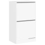 Shoe cabinet with 2 folding drawers white 60x42x108 cm by , Shoe racks and shoe organizers - Ref: Foro24-3214385, Price: 94,0...