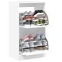 Shoe cabinet with 2 folding drawers white 60x42x108 cm by , Shoe racks and shoe organizers - Ref: Foro24-3214385, Price: 94,0...