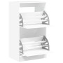 Shoe cabinet with 2 folding drawers white 60x42x108 cm by , Shoe racks and shoe organizers - Ref: Foro24-3214385, Price: 94,0...