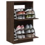 Schuhschrank mit 2 Klappschubladen Eiche braun 60x42x108 cm von , Schuhregale und Schuhorganisatoren - Ref: Foro24-3214391, P...