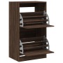 Schuhschrank mit 2 Klappschubladen Eiche braun 60x42x108 cm von , Schuhregale und Schuhorganisatoren - Ref: Foro24-3214391, P...