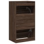 Mueble zapatero 2 cajones abatibles marrón roble 60x42x108 cm de , Zapateros y organizadores de calzado - Ref: Foro24-3214391...