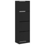 Shoe cabinet with 4 folding drawers black 60x42x204 cm by , Shoe racks and shoe organizers - Ref: Foro24-3214393, Price: 160,...