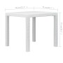 Mesa de jardín de plástico aspecto ratán blanco 79x79x72 cm de vidaXL, Mesas de jardín - Ref: Foro24-45601, Precio: 89,38 €, ...