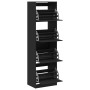 Shoe cabinet with 4 folding drawers black 60x42x204 cm by , Shoe racks and shoe organizers - Ref: Foro24-3214393, Price: 160,...