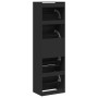 Shoe cabinet with 4 folding drawers black 60x42x204 cm by , Shoe racks and shoe organizers - Ref: Foro24-3214393, Price: 160,...