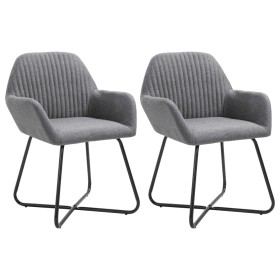 Dining chairs 2 units dark gray fabric by vidaXL, dining chairs - Ref: Foro24-249808, Price: 180,07 €, Discount: %