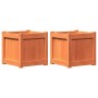 Outdoor planters 2 pcs solid wax brown pine wood by , Pots and planters - Ref: Foro24-837409, Price: 69,20 €, Discount: %