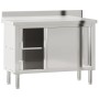 Kitchen work table with stainless steel sliding doors by , Restoration - Ref: Foro24-376441, Price: 234,00 €, Discount: %