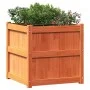 Outdoor planter solid wax brown pine wood 60x60x60 cm by , Pots and planters - Ref: Foro24-837428, Price: 95,07 €, Discount: %