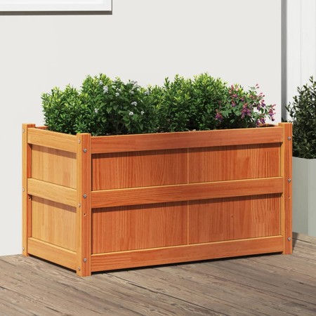 Outdoor planter solid wax brown pine wood 90x50x50 cm by , Pots and planters - Ref: Foro24-837463, Price: 81,11 €, Discount: %