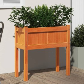 Planter with solid wax brown pine wood legs 70x31x70 cm by , Pots and planters - Ref: Foro24-837558, Price: 42,80 €, Discount: %