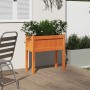 Planter with solid wax brown pine wood legs 70x31x70 cm by , Pots and planters - Ref: Foro24-837558, Price: 42,80 €, Discount: %