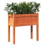 Planter with solid wax brown pine wood legs 70x31x70 cm by , Pots and planters - Ref: Foro24-837558, Price: 42,80 €, Discount: %