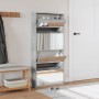 Shoe cabinet with mirror 4 levels concrete gray 63x17x134 cm by , Shoe racks and shoe organizers - Ref: Foro24-3228275, Price...