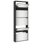 Shoe cabinet with mirror 5 levels black 63x17x169.5 cm by , Shoe racks and shoe organizers - Ref: Foro24-3228280, Price: 199,...