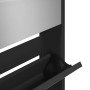 Shoe cabinet with mirror 5 levels black 63x17x169.5 cm by , Shoe racks and shoe organizers - Ref: Foro24-3228280, Price: 199,...