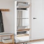 Mueble zapatero y espejo 5 niveles blanco brillo 63x17x169,5 cm de , Zapateros y organizadores de calzado - Ref: Foro24-32282...