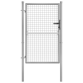 Puerta de jardín acero galvanizado plateado 105x175 cm de vidaXL, Puertas de jardín - Ref: Foro24-144757, Precio: 149,11 €, D...