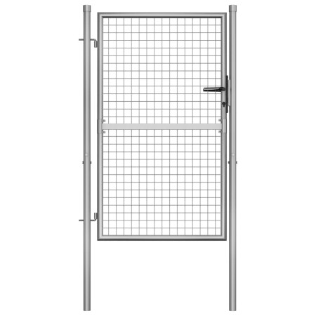 Puerta de jardín acero galvanizado plateado 105x175 cm de vidaXL, Puertas de jardín - Ref: Foro24-144757, Precio: 164,17 €, D...