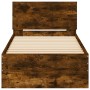 Smoked oak engineered wood bed with headboard 75x190 cm by , Beds and slatted bases - Ref: Foro24-838663, Price: 68,44 €, Dis...