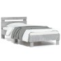 Estructura de cama cabecero luces LED gris hormigón 75x190 cm de , Camas y somieres - Ref: Foro24-838753, Precio: 76,23 €, De...