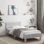 Concrete gray LED lights headboard bed frame 75x190 cm by , Beds and slatted bases - Ref: Foro24-838753, Price: 73,98 €, Disc...