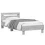 Estructura de cama cabecero luces LED gris hormigón 75x190 cm de , Camas y somieres - Ref: Foro24-838753, Precio: 76,23 €, De...