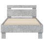 Concrete gray LED lights headboard bed frame 75x190 cm by , Beds and slatted bases - Ref: Foro24-838753, Price: 73,98 €, Disc...