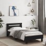 Bed frame with headboard and LED lights black 75x190 cm by , Beds and slatted bases - Ref: Foro24-838751, Price: 82,57 €, Dis...