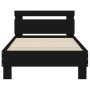 Bed frame with headboard and LED lights black 75x190 cm by , Beds and slatted bases - Ref: Foro24-838751, Price: 82,57 €, Dis...