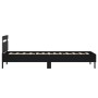 Bed frame with headboard and LED lights black 75x190 cm by , Beds and slatted bases - Ref: Foro24-838751, Price: 82,57 €, Dis...