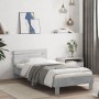 Concrete gray LED lights headboard bed frame 90x200 cm by , Beds and slatted bases - Ref: Foro24-838718, Price: 102,63 €, Dis...