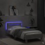 Estructura de cama cabecero luces LED gris hormigón 90x200 cm de , Camas y somieres - Ref: Foro24-838718, Precio: 102,95 €, D...