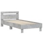 Estructura de cama cabecero luces LED gris hormigón 90x200 cm de , Camas y somieres - Ref: Foro24-838718, Precio: 102,95 €, D...